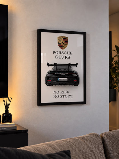 Porsche GT3 RS – Autorahmen an der Wand