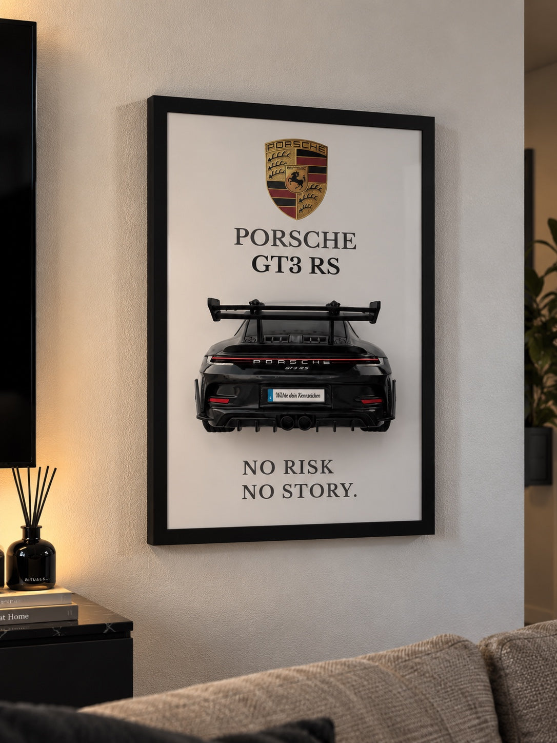 Porsche GT3 RS – VETTA Autorahmen an der Wand